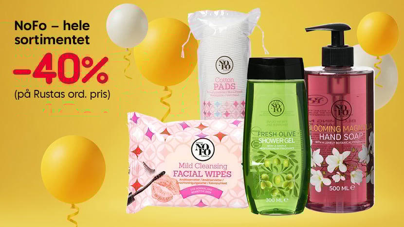 NoFo – hele sortimentet -40%.