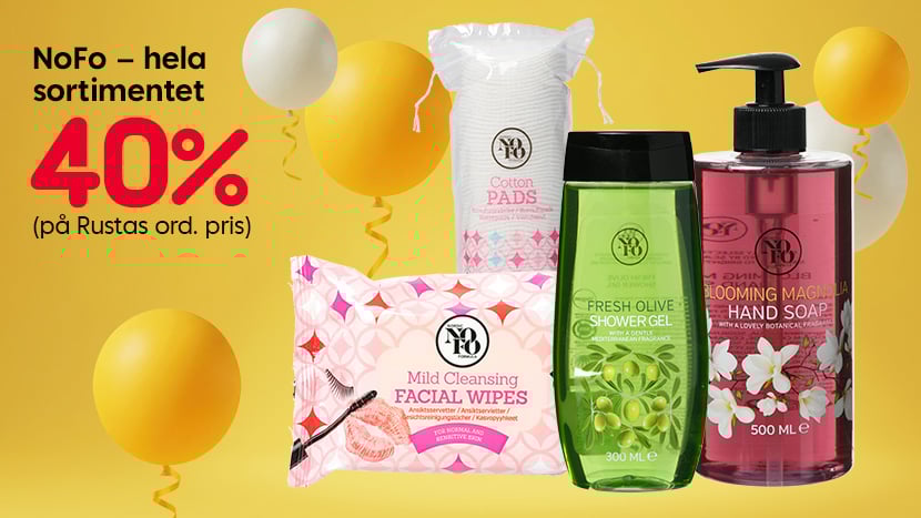 NoFo – hela sortimentet 40%.
