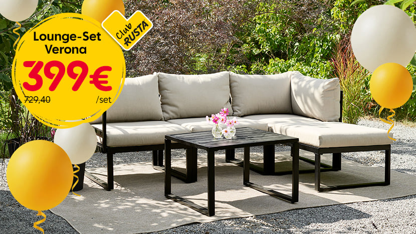 CLUB RUSTA: Lounge-Set Verona 399€ (Normalpreis 729,40).