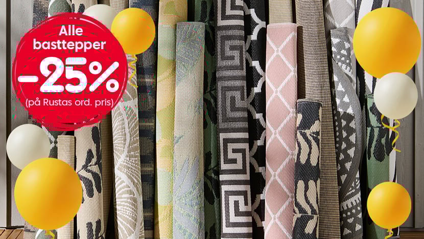 Alle basttepper -25%.