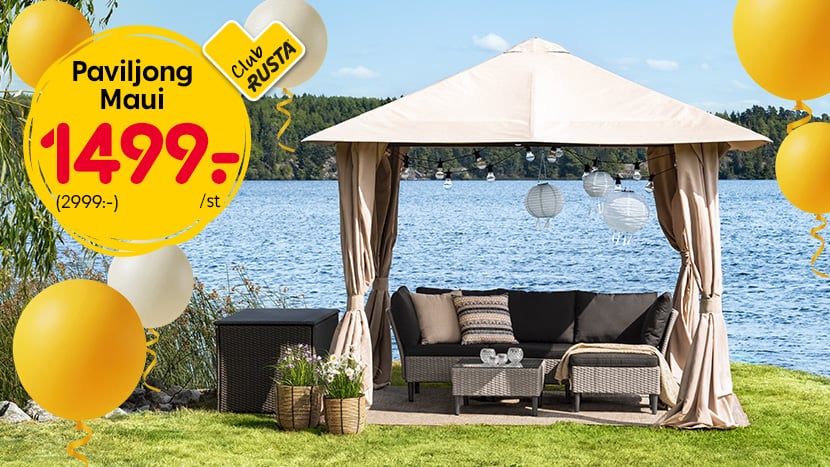 CLUB RUSTA: Paviljong Maui 1499 kr (ord. pris 2999 kr).