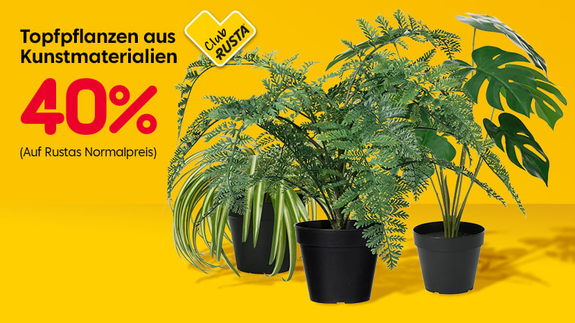 CLUB RUSTA: Topfpflanzen aus Kunstmaterialien 40%.