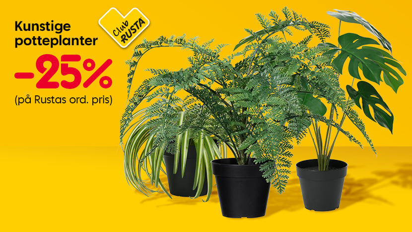 CLUB RUSTA: Alle kunstige potteplanter -25%.