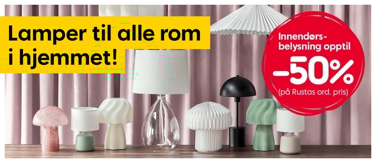 Lamper til alle rom i hjemmet! Innendørsbelysning opptil -50%.