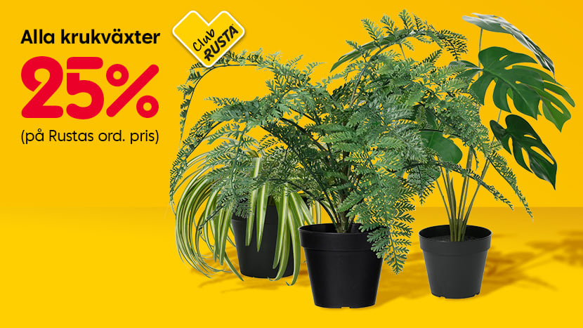 CLUB RUSTA: Alla krukväxter 25%.
