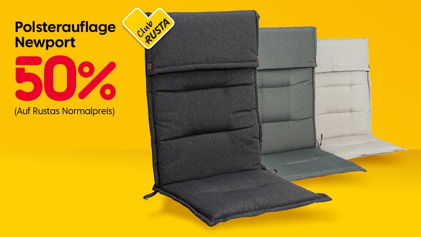 CLUB RUSTA: Polsterauflage Newport 50%.