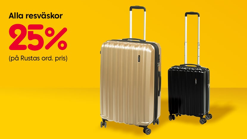 Alla resväskor 25%.