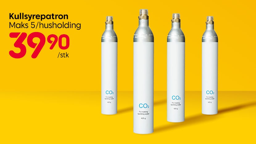 Kullsyrepatron 39,90. Maks 5/husholding.