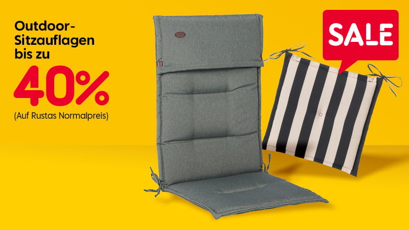 SALE Outdoor-Sitzauflagen bis zu 40%.