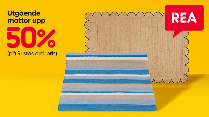 REA Utgående mattor upp till 50%.