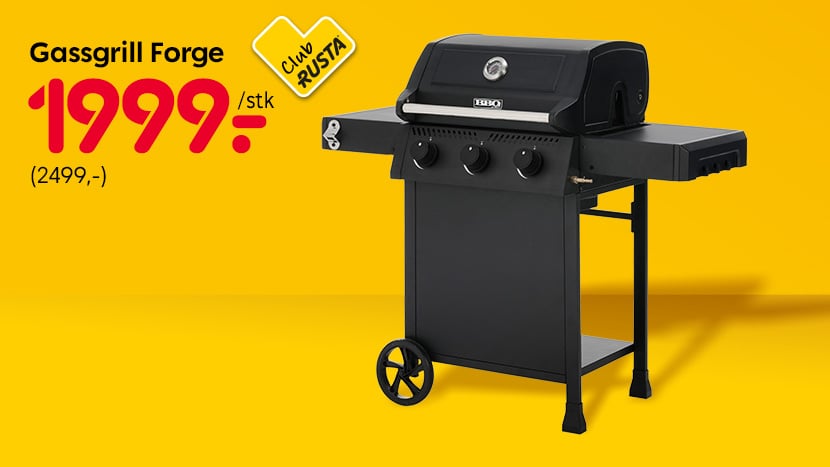 CLUB RUSTA: Gassgrill Forge 1999,- (2499,-).