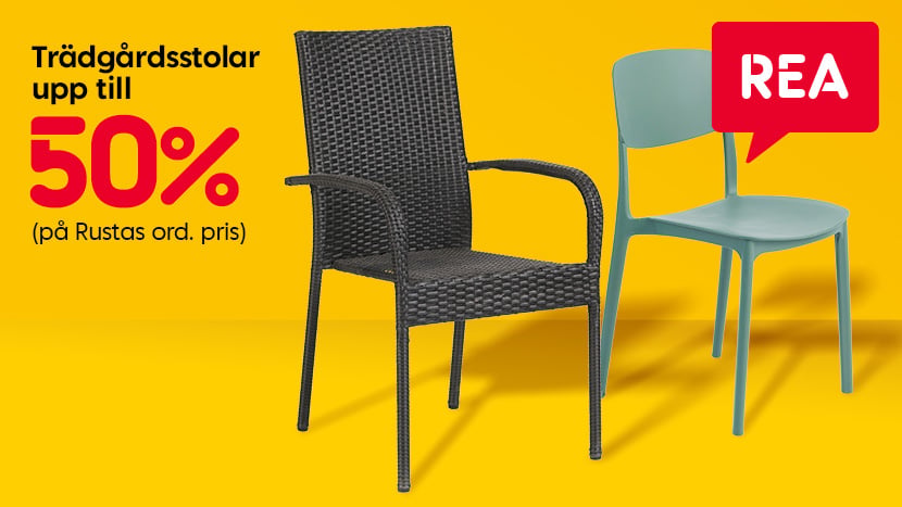 REA: Trädgårdsstolar upp till 50%.