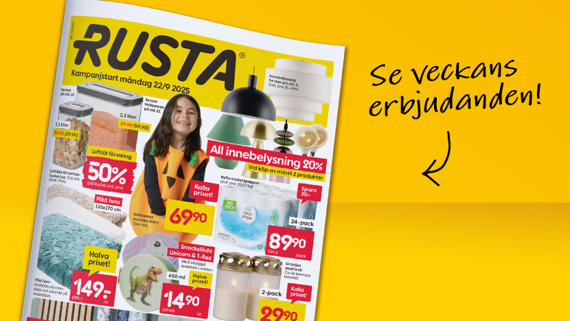 Visar Rusta Rusta – Mycket för pengarna | Rusta.com
