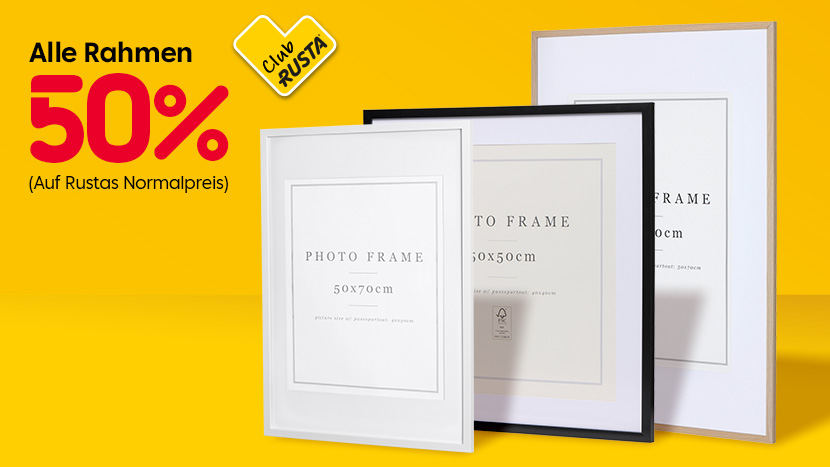 CLUB RUSTA: Alle Rahmen 50%.