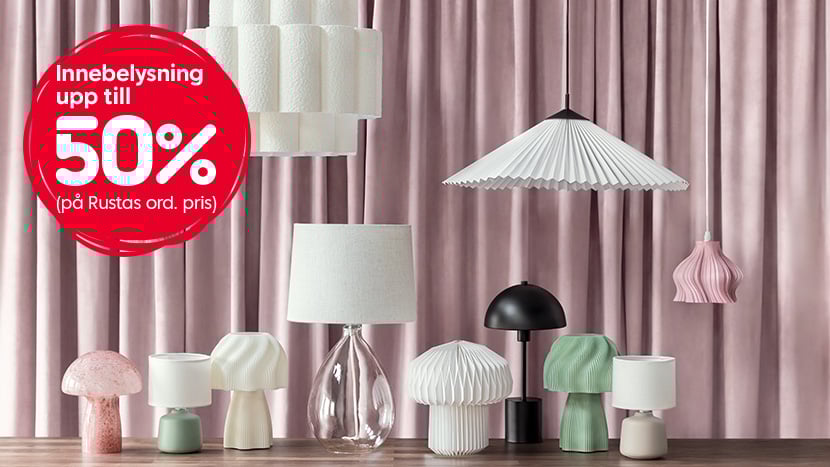 Innebelysning upp till 50%.