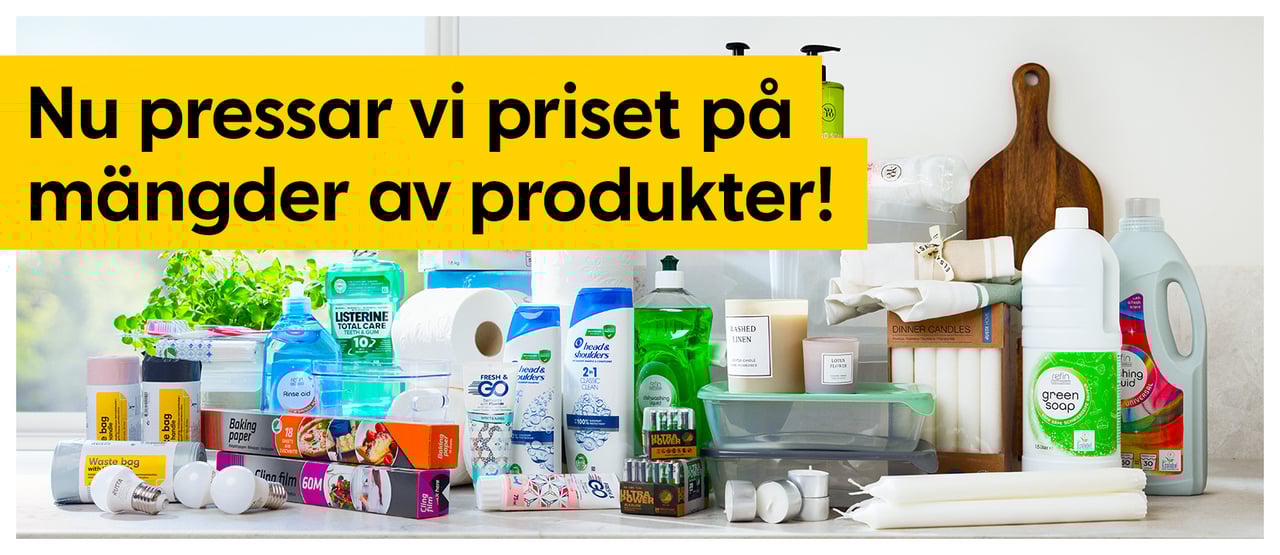 Nu pressar vi priset på mängder av produkter!