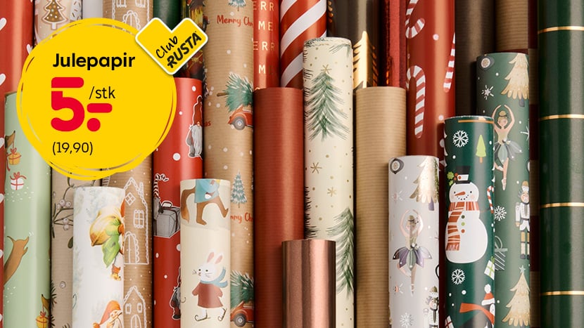 FOR CLUB RUSTA-MEDLEMMER: Julepapir 5,- (ord. pris 19,90).