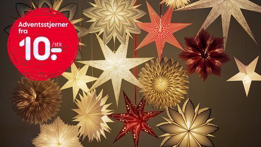 Adventsstjerner fra 10,-.