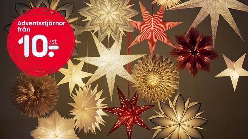 Adventsstjärnor från 10:-.