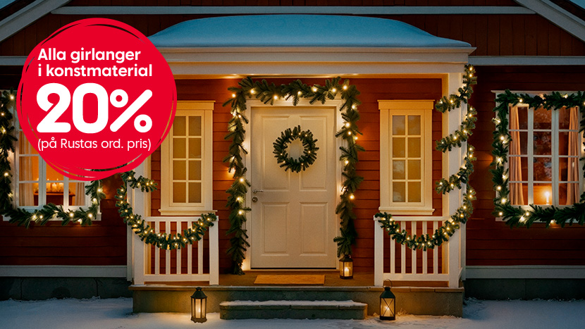 Alla girlanger i konstmaterial 20%.