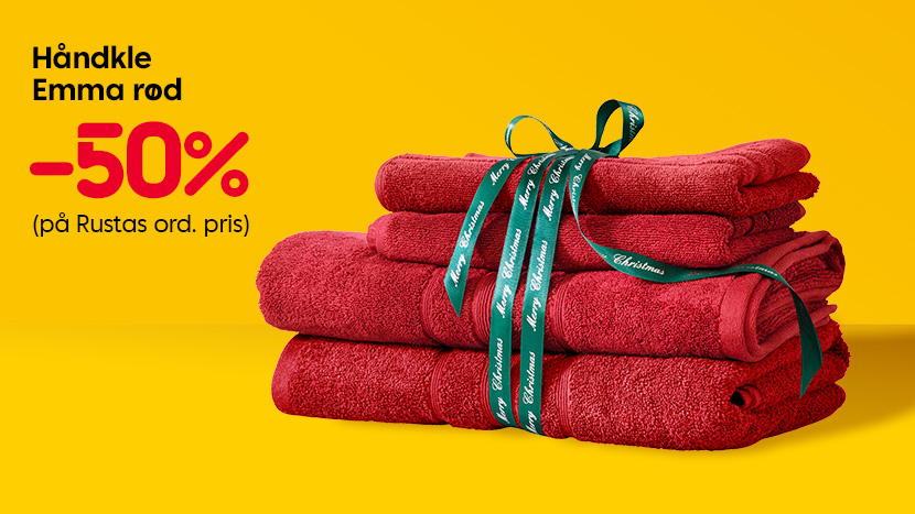 Håndkle Emma rød -50%.