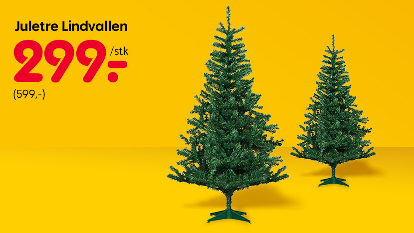 Juletre Lindvallen 299,- (599,-).