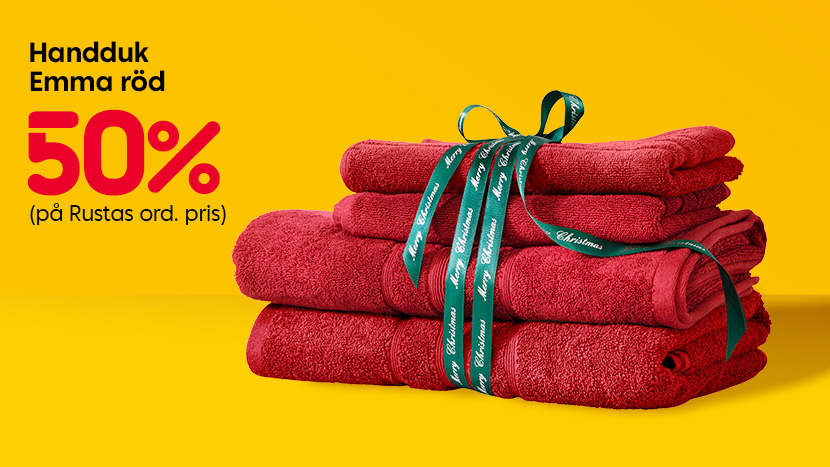 Handduk Emma röd 50%.