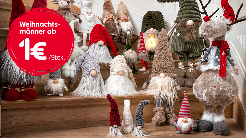 Weihnachtsmänner und Weihnachtswichtel ab 1€.