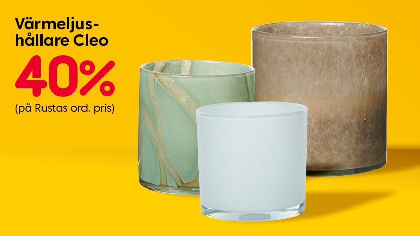 Värmeljushållare Cleo 40%.