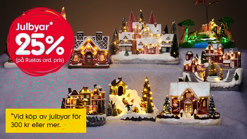 Julbyar 25% Vid köp av julbyar för 300 kr eller mer.