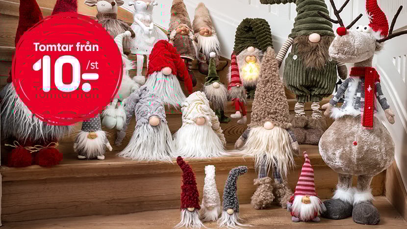 Tomtar och tomtenissar från 10:-.