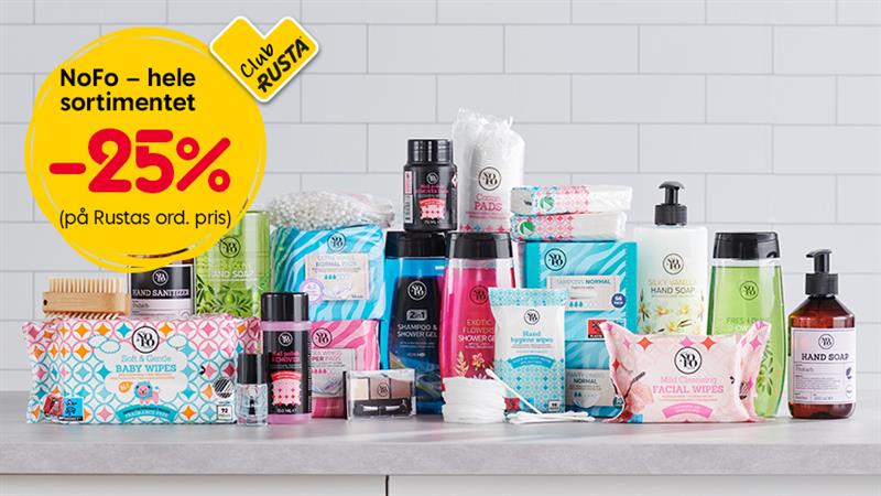 CLUB RUSTA: NoFo – hele sortimentet -25%.