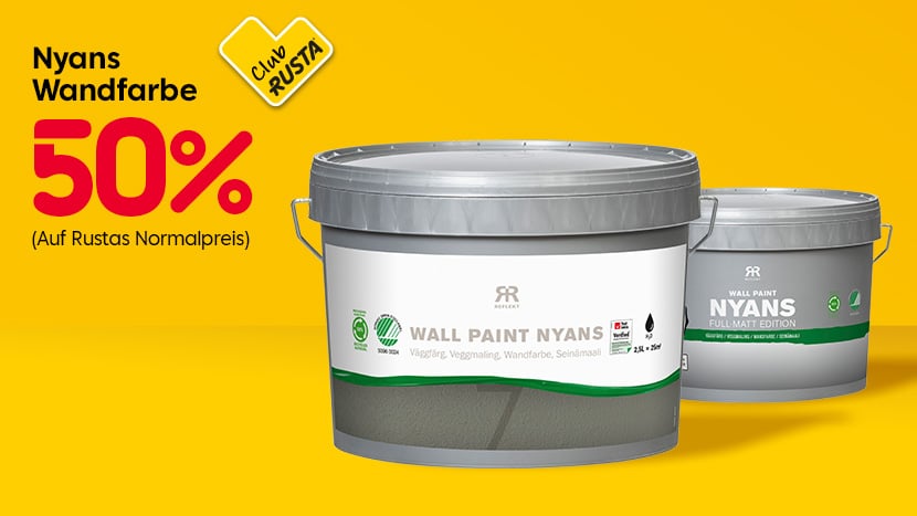 CLUB RUSTA: Nyans Wandfarbe 50%.