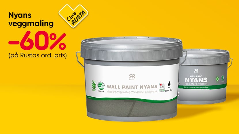 CLUB RUSTA: Nyans veggmaling -60%.