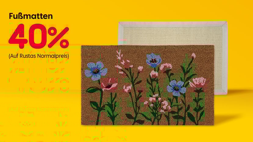Alle Fußmatten 40%.