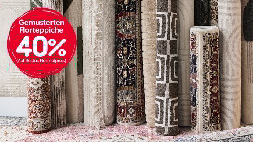 Alle gemusterten Florteppiche 40%.
