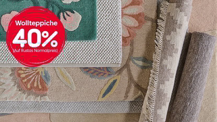 Alle Wollteppiche 40%.