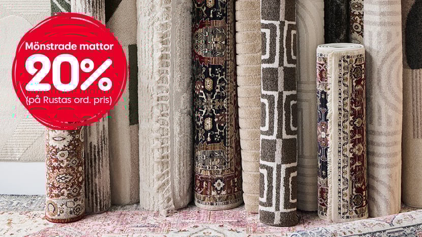 Alla mönstrade mattor 20%.