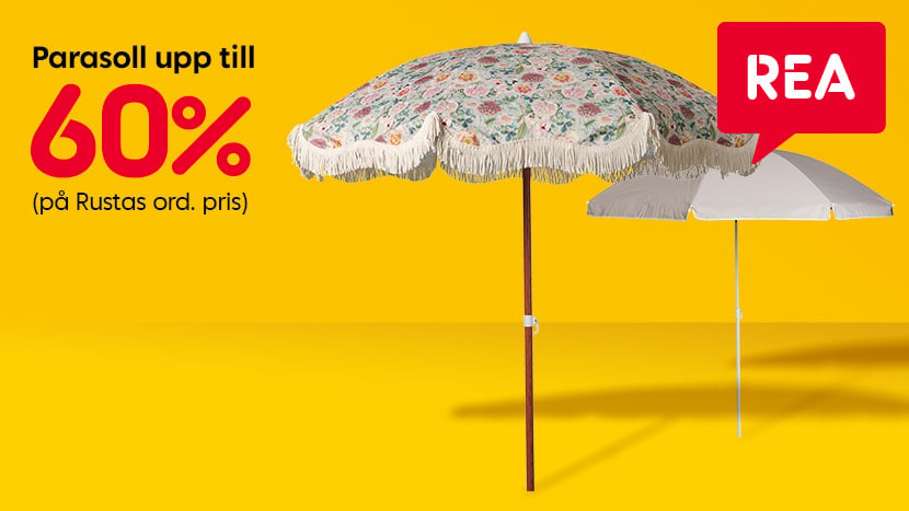 REA: Parasoll upp till 60%.