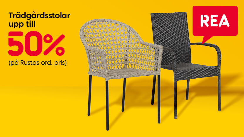 REA: Trädgårdsstolar upp till 50%.