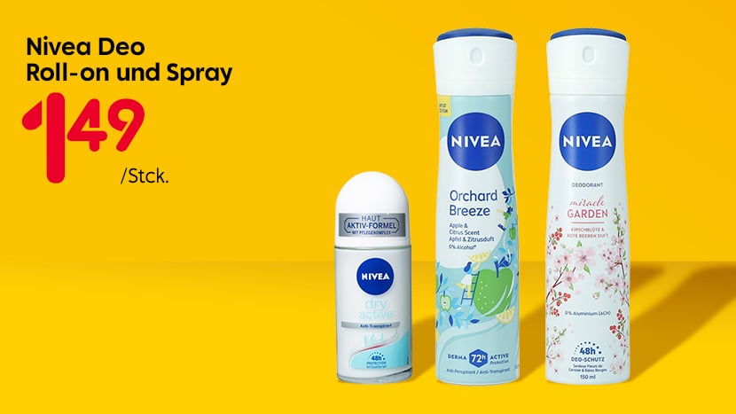 Nivea Deo Roll-on und Spray 1,49/Stck.