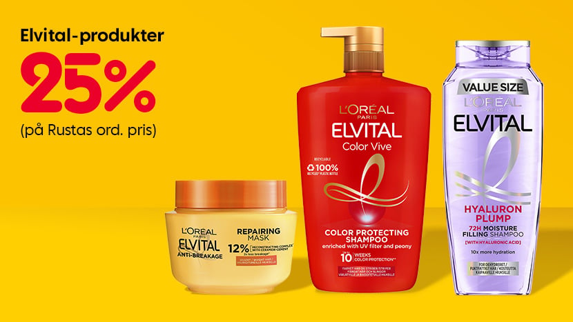 Elvital-produkter 25%.