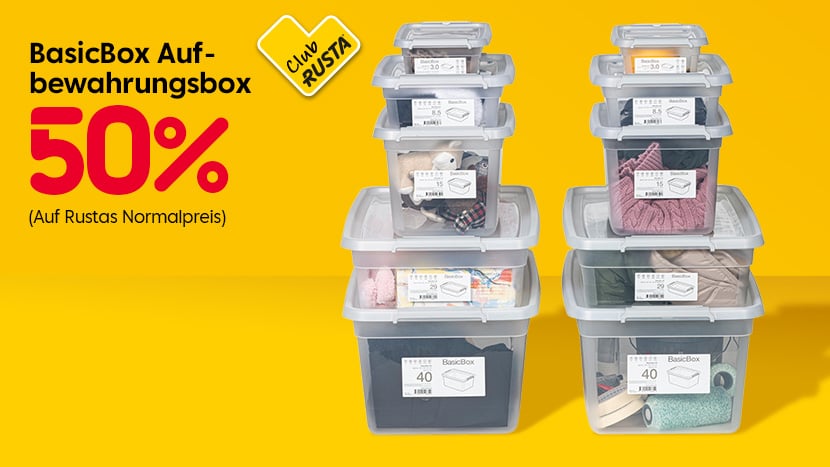 CLUB RUSTA: BasicBox Aufbewahrungsbox 50%.