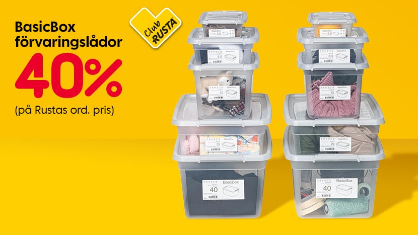 CLUB RUSTA: BasicBox förvaringslådor 40%.