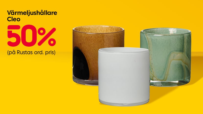 Värmeljushållare Cleo 50%.