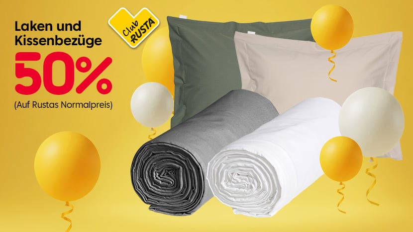 CLUB Alle Laken und Kissenbezüge 50%.
