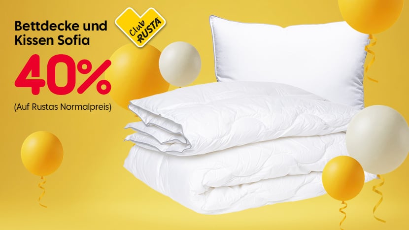 CLUB Bettdecke und Kissen Sofia 40%.