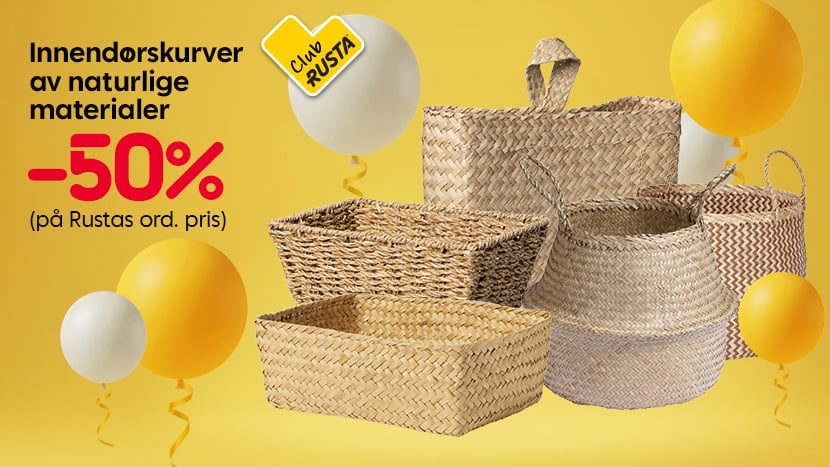 CLUB Alle innendørskurver av naturlige materialer -50%.