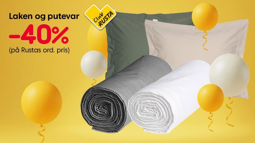 CLUB Alle laken og putevar -40%.