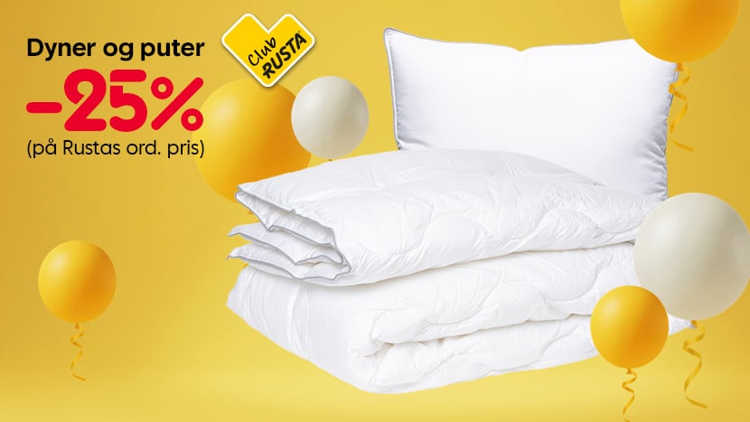 CLUB Alle dyner og puter -25%.